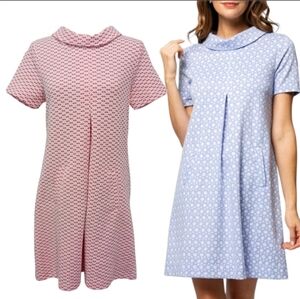 Tyler Boe Kristen Roll Collar Dress Spring Coral A-Line